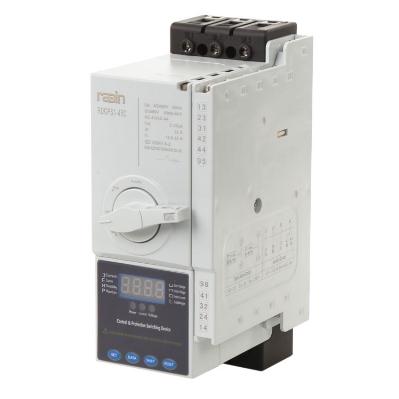 Industrial motor control panel featuring advanced protection switches and contactors
